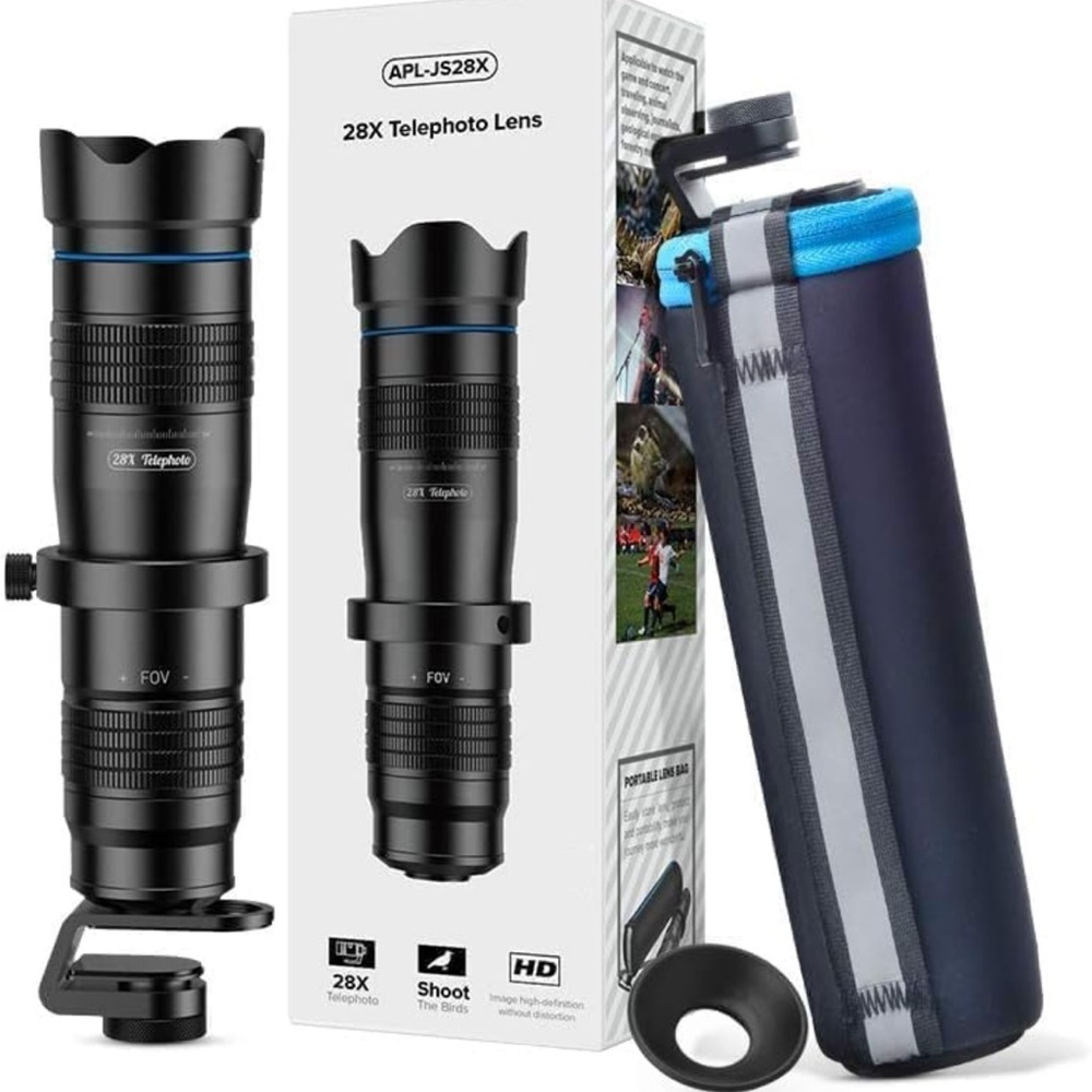 Apex 28X Telephoto Lens - Black and Blue